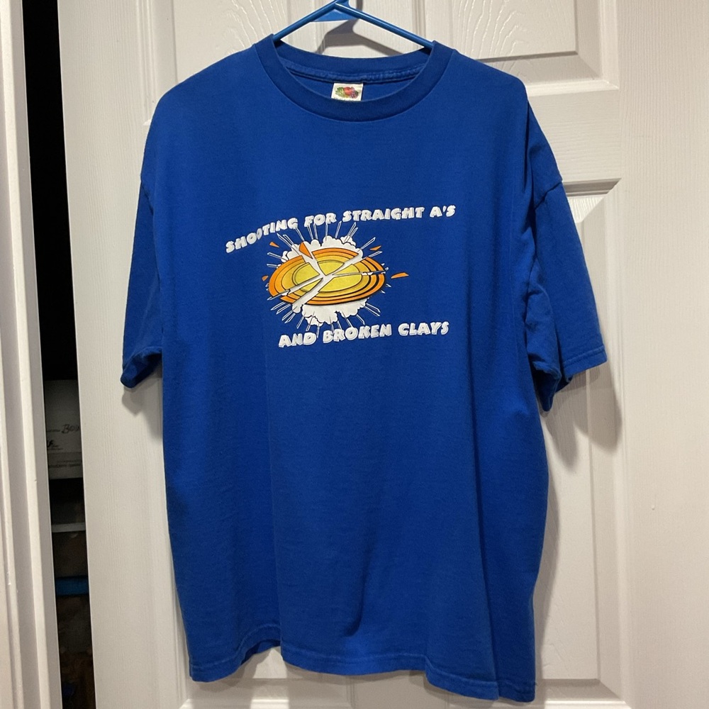 Gildan Blue Short Sleeve Tee clay target shooting program